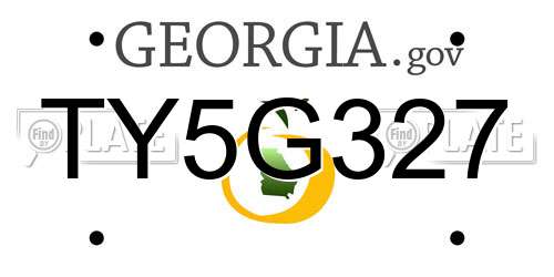 TY5G327 Georgia License Plate
