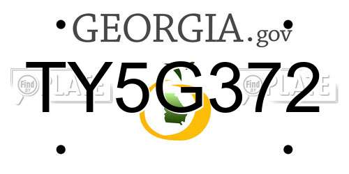 TY5G372 Georgia License Plate