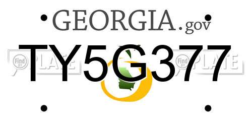 TY5G377 Georgia License Plate