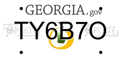 TY6B7O Georgia License Plate