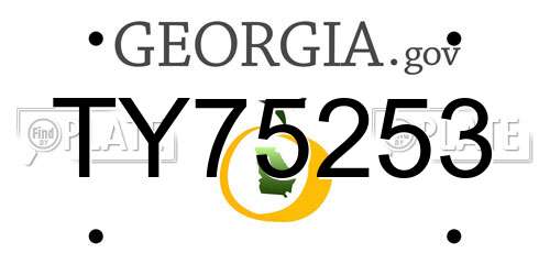 TY75253 Georgia License Plate
