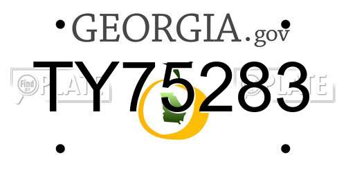 TY75283 Georgia License Plate