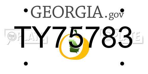 TY75783 Georgia License Plate