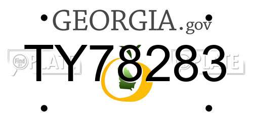 TY78283 Georgia License Plate