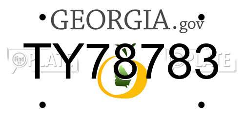 TY78783 Georgia License Plate