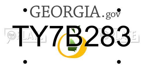 TY7B283 Georgia License Plate