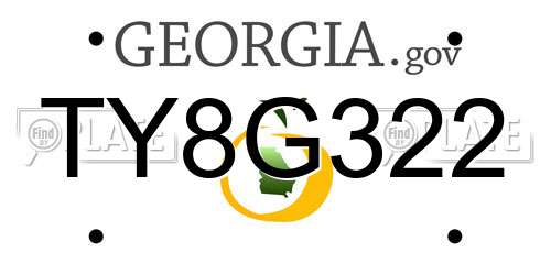 TY8G322 Georgia License Plate