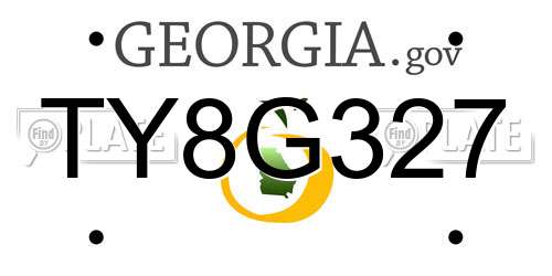 TY8G327 Georgia License Plate