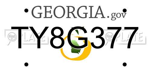 TY8G377 Georgia License Plate