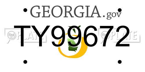 TY99672 Georgia License Plate