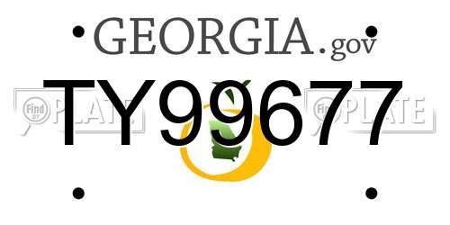 TY99677 Georgia License Plate