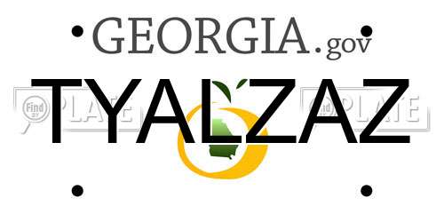 TYALZAZ Georgia License Plate
