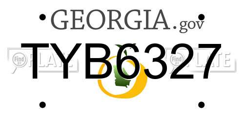 TYB6327 Georgia License Plate