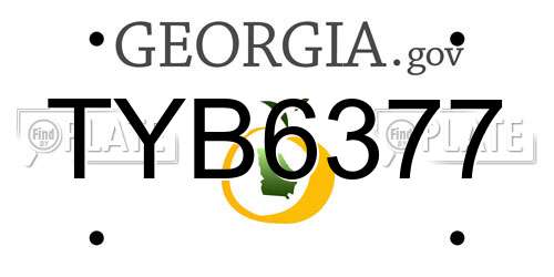 TYB6377 Georgia License Plate