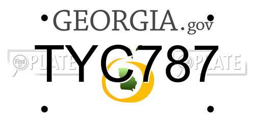 TYC787 Georgia License Plate