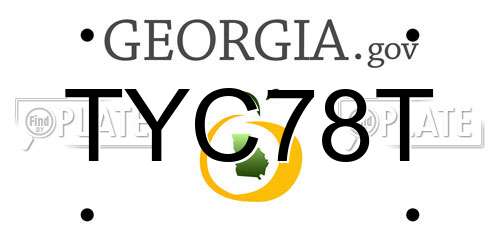 TYC78T Georgia License Plate