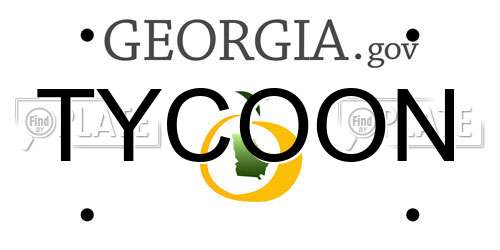 TYCOON Georgia License Plate