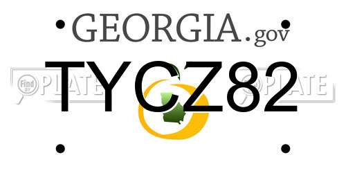 TYCZ82 Georgia License Plate