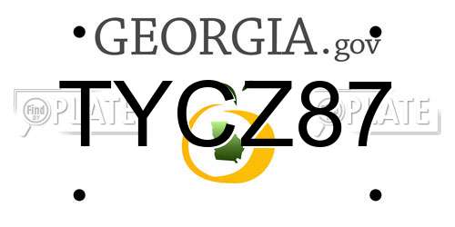 TYCZ87 Georgia License Plate