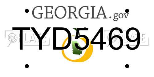 TYD5469 Georgia License Plate