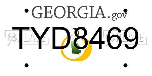 TYD8469 Georgia License Plate