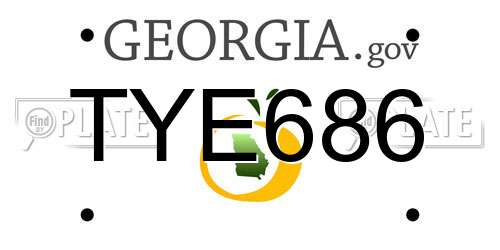 TYE686 Georgia License Plate