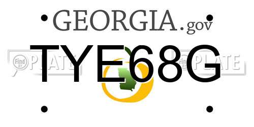 TYE68G Georgia License Plate