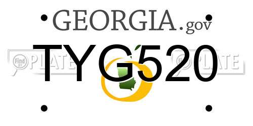 TYG520 Georgia License Plate