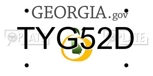 TYG52D Georgia License Plate