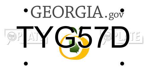 TYG57D Georgia License Plate