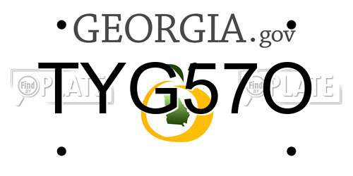 TYG57O Georgia License Plate