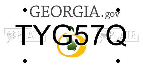 TYG57Q Georgia License Plate