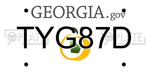 TYG87D Georgia License Plate