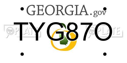 TYG87O Georgia License Plate