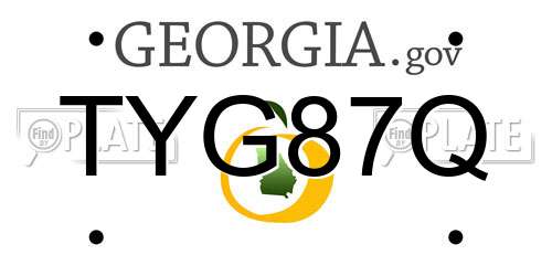 TYG87Q Georgia License Plate