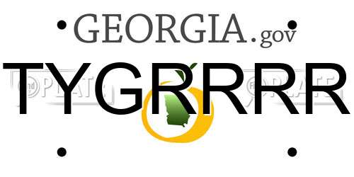 TYGRRRR Georgia License Plate