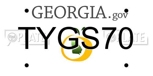 TYGS70 Georgia License Plate