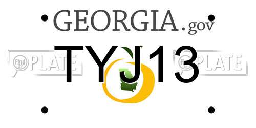 TYJ13 Georgia License Plate