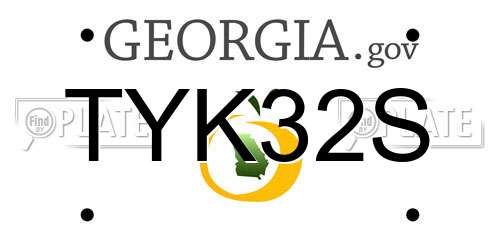 TYK32S Georgia License Plate