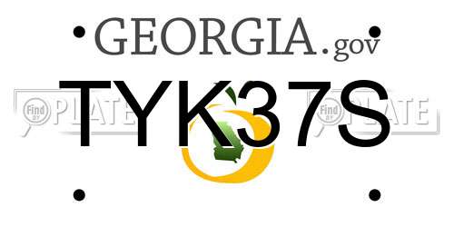 TYK37S Georgia License Plate
