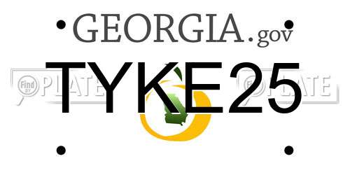 TYKE25 Georgia License Plate