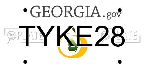 TYKE28 Georgia License Plate