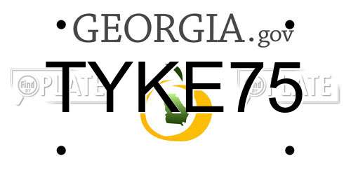 TYKE75 Georgia License Plate