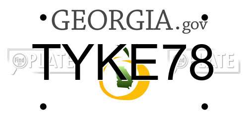 TYKE78 Georgia License Plate