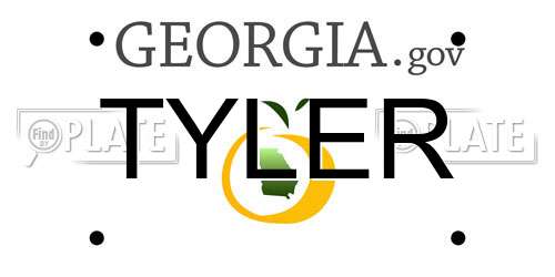 TYLER Georgia License Plate
