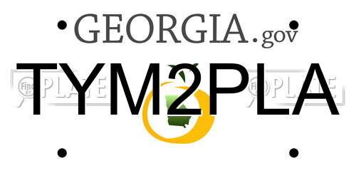 TYM2PLA Georgia License Plate
