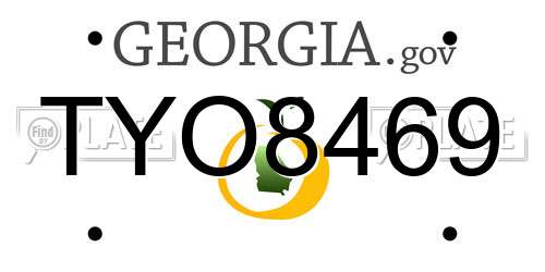 TYO8469 Georgia License Plate