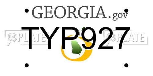 TYP927 Georgia License Plate
