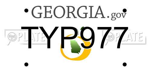 TYP977 Georgia License Plate