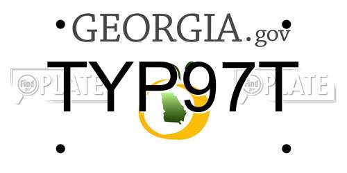 TYP97T Georgia License Plate